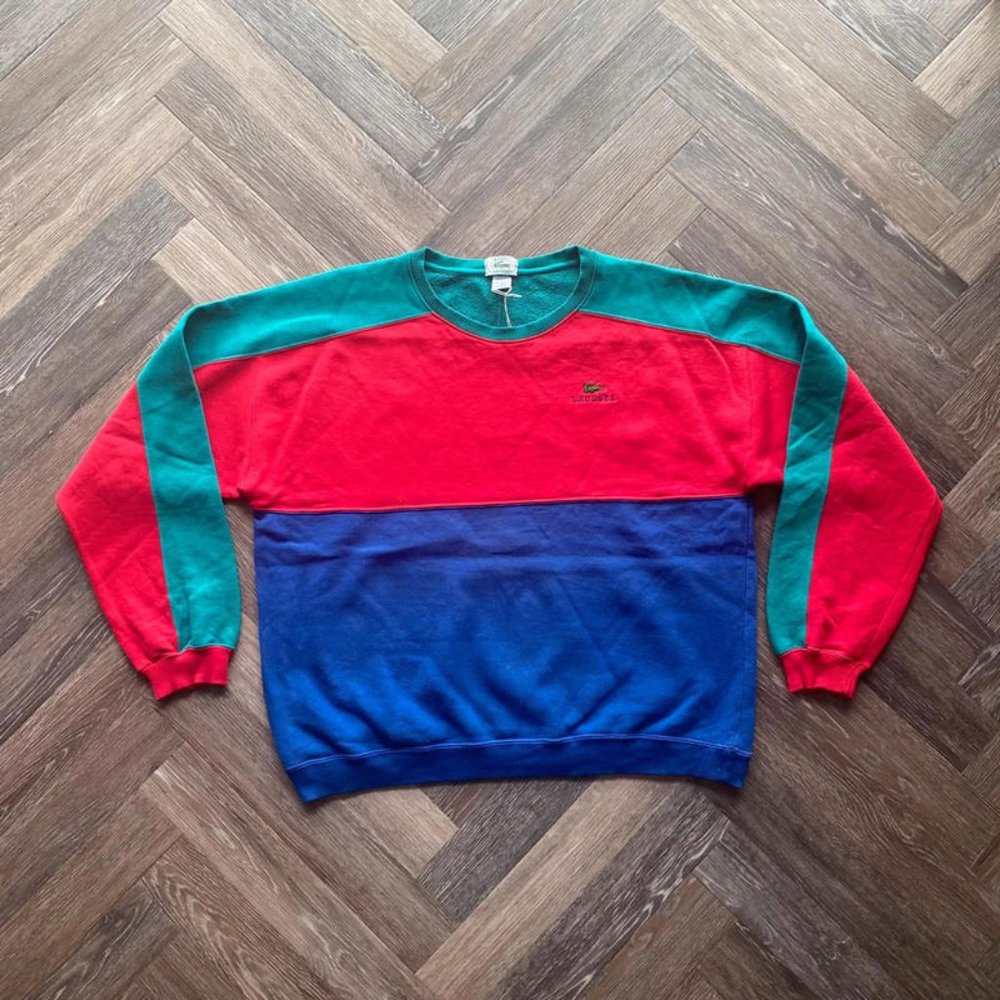 Lacoste Sweatshirt in Blue/Red/Green Size L - Picture 1 of 6